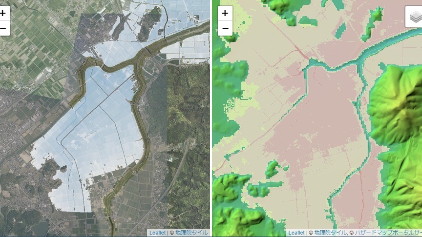 令和3年8月の大雨、六角川の浸水想定を可視化しました