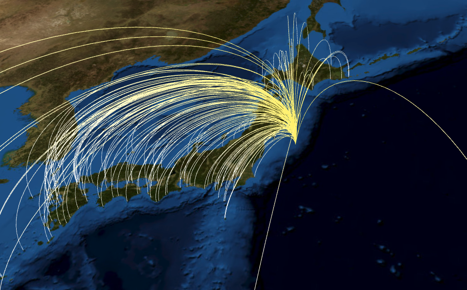 東日本大震災津波観測地点の可視化アニメーション